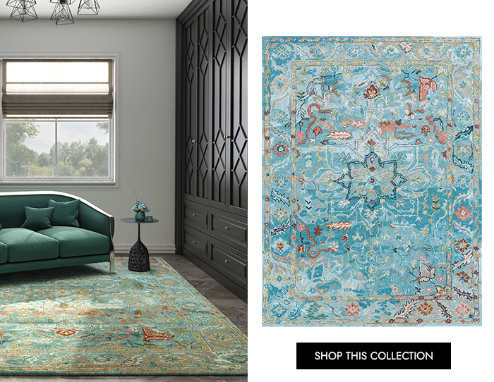 Sea Mist Green Pink Tint Hand Tufted Rugs