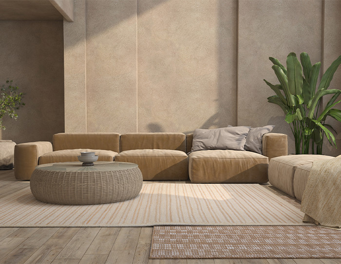 natural rugs and carpets layering
