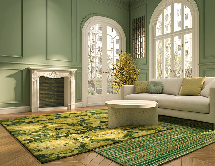 summer carpet guide - green floral rug for warm season comfort