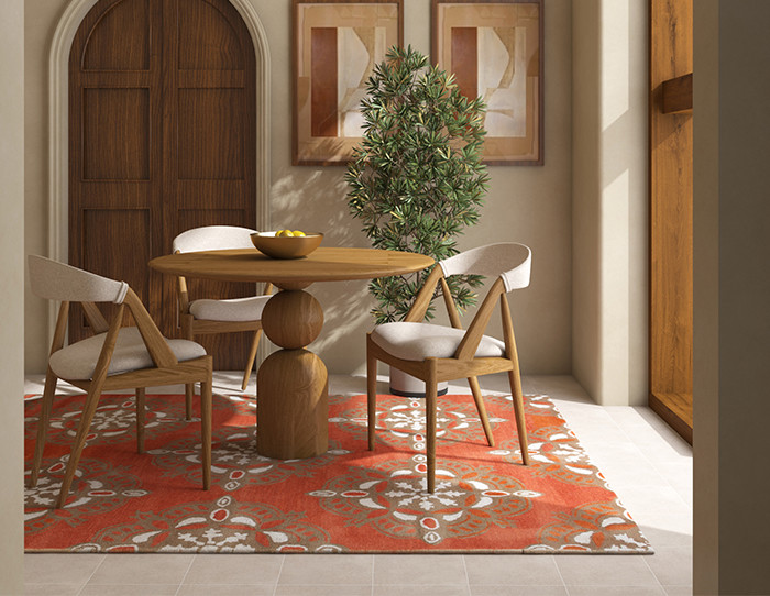 Circular Rug Under Rectangular Table How To Measure For A Round Rug Under Dining Table