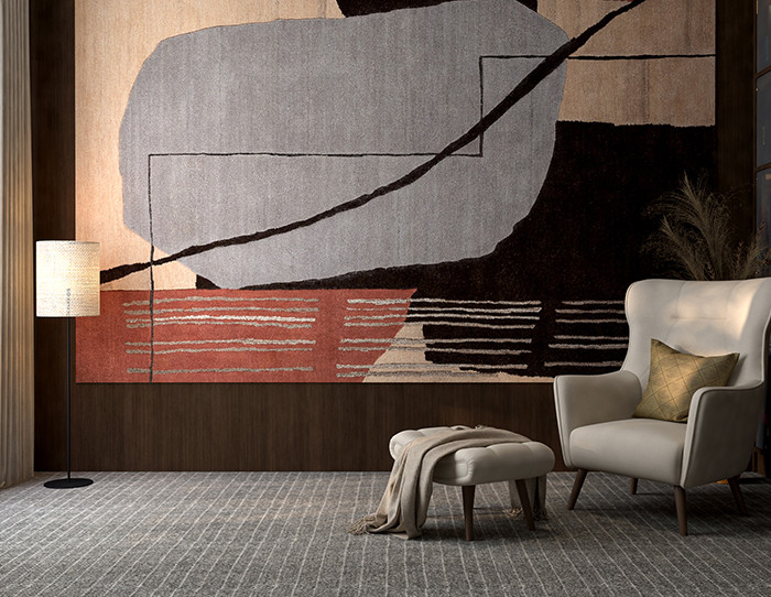 consider room size - graphic rugs