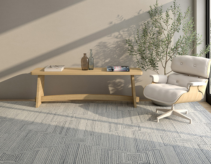what colour rug on grey carpet