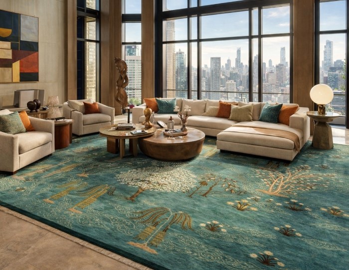 modern rug in living room