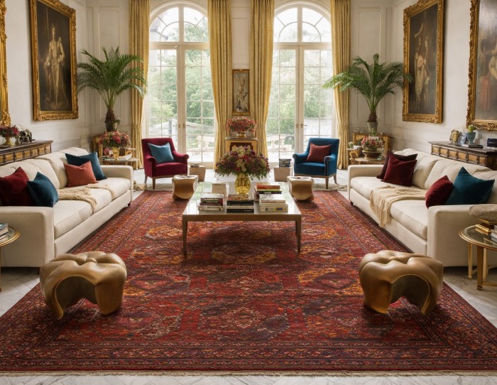 red vintage rugs