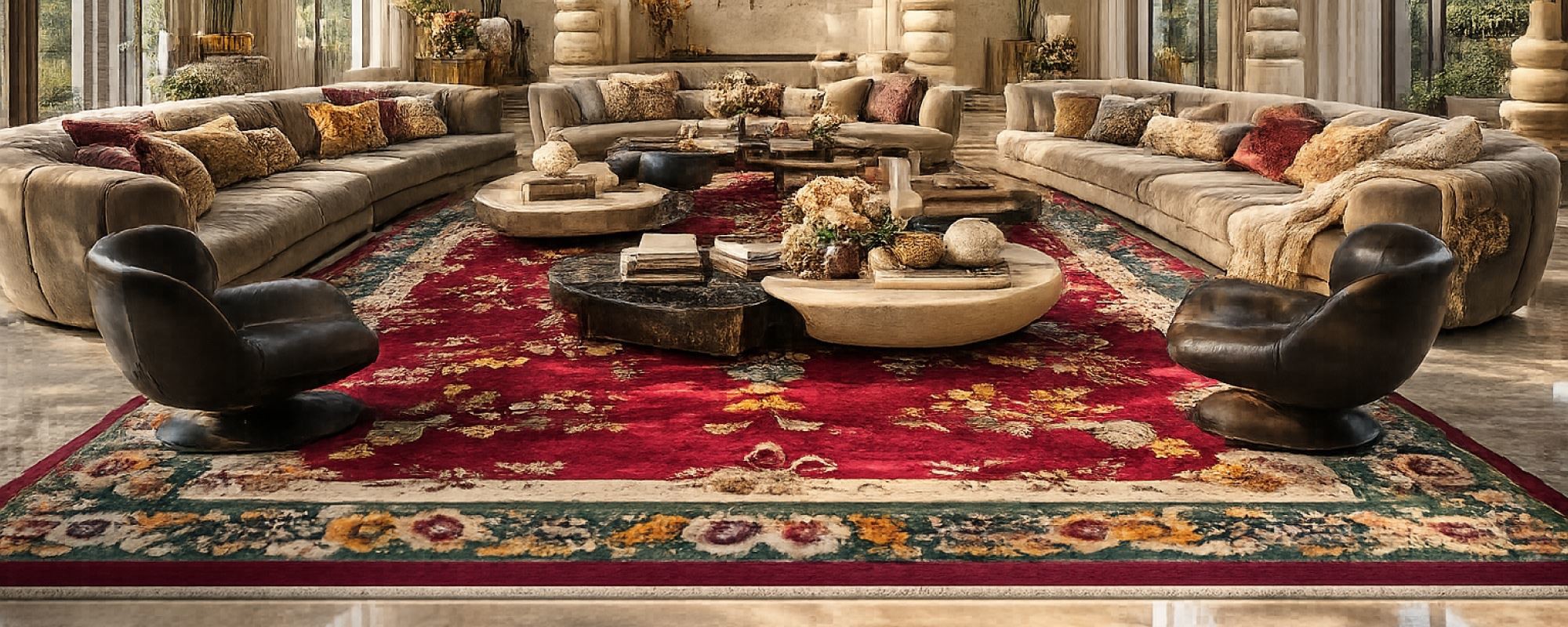 red vintage rugs