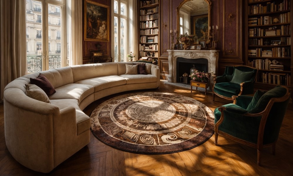 round rugs sculptural design trends