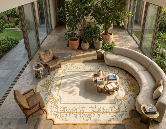 Biophilic Rugs: Organic Shapes & Wool for Natural Interiors