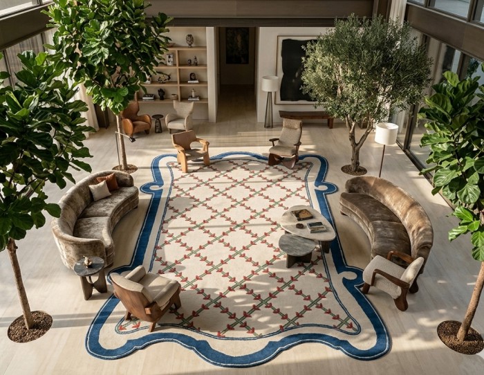 organic shape area rug