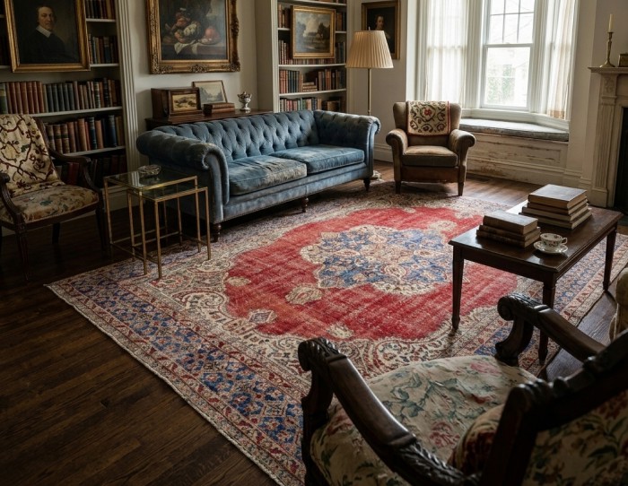 hand tufted wool rug.