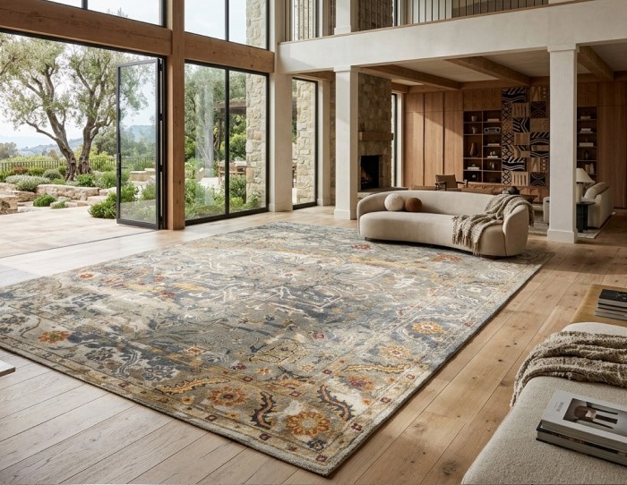 distressed rug