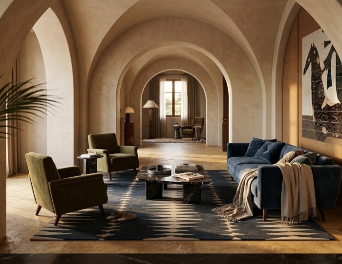 art deco living room