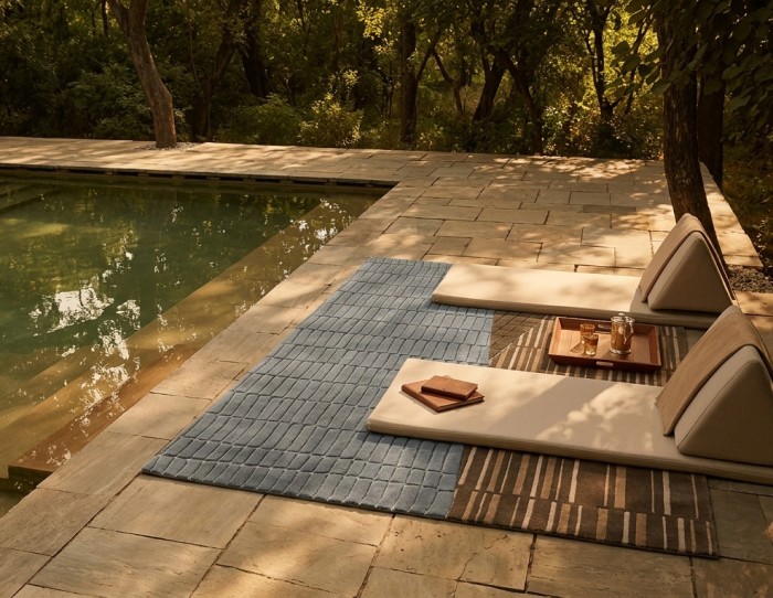 smoke blue charcoal rug