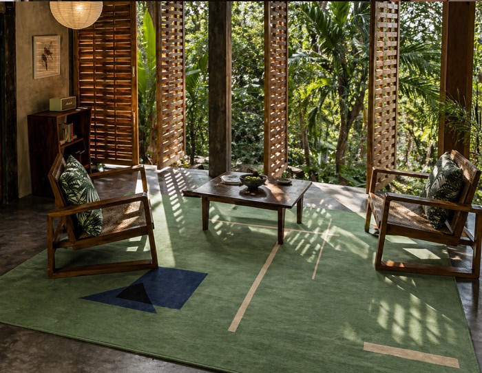 sage green rug