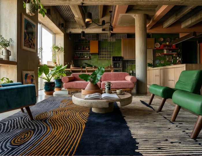 high contrast rug