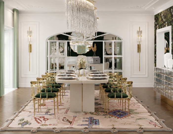dining room table rug size
