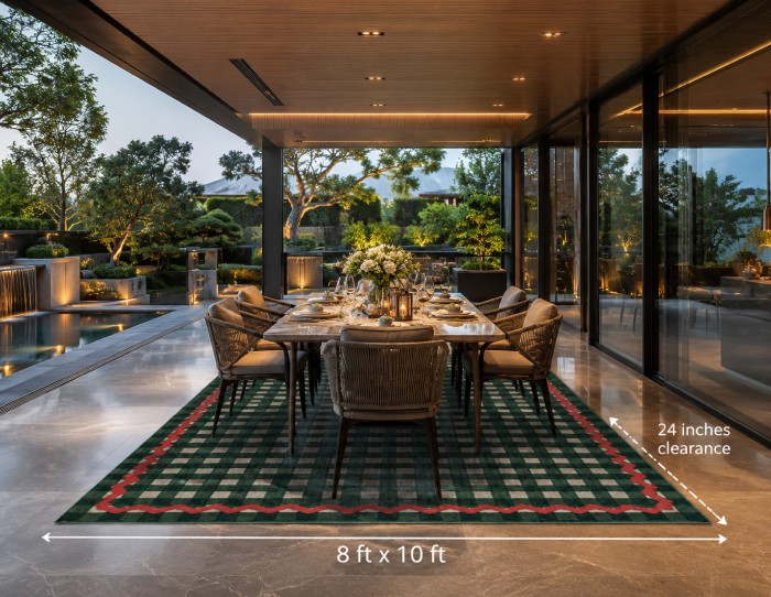 dining table rug size