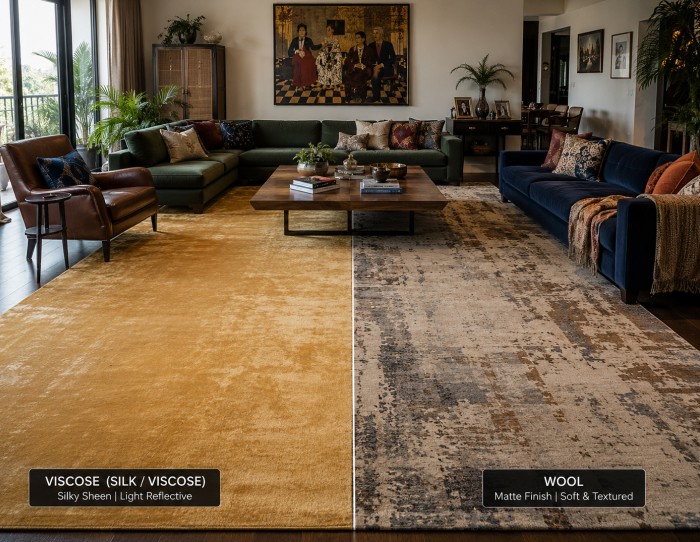 viscose area rug