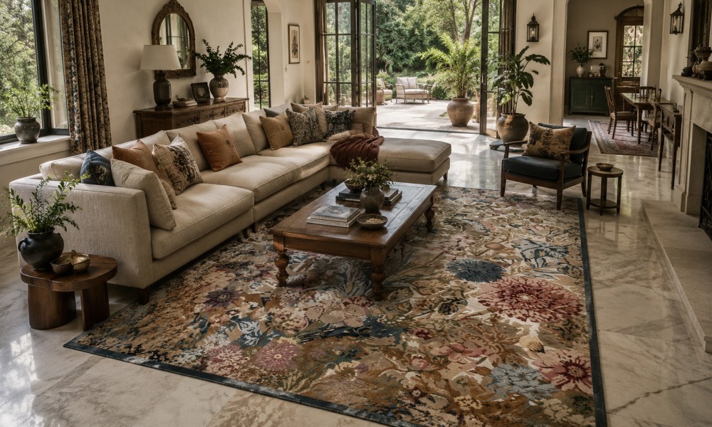 Carpet on the Marble Floor