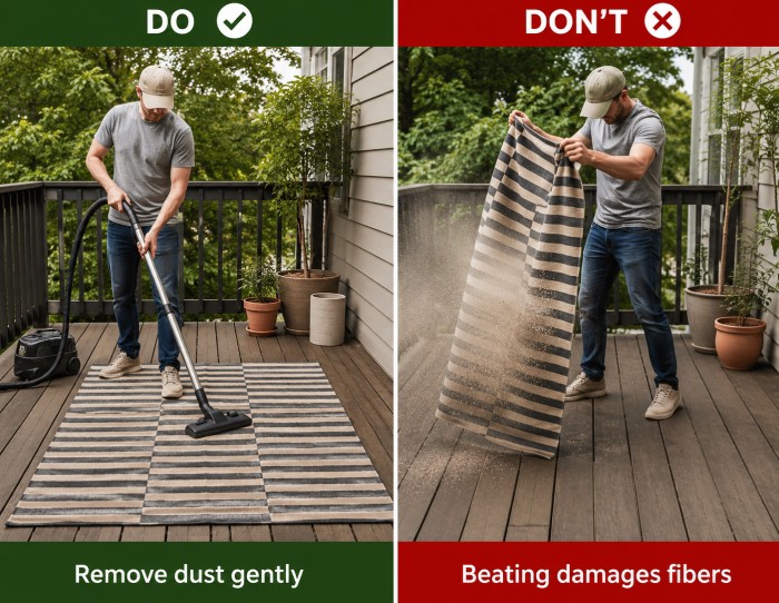 how to clean outdoor rugs