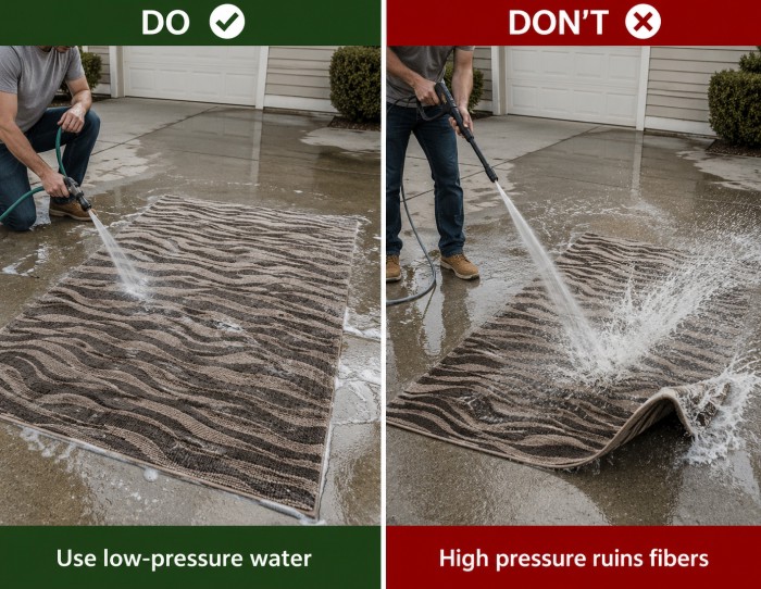 how to clean outdoor wool rugs