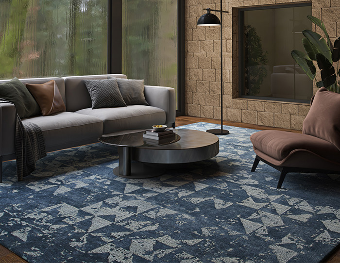 rugs and carpets in blue color