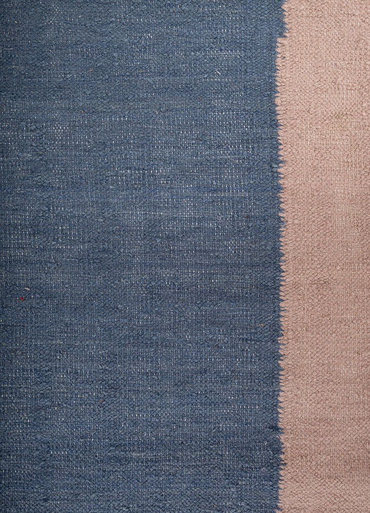 checkers pink and purple wool flat weaves Rug - CloseUp