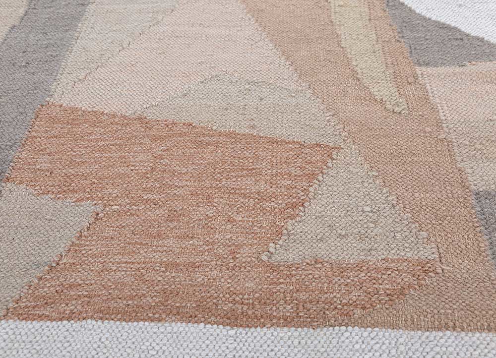 checkers ivory wool flat weaves Rug - CloseUp checkers ivory wool flat weaves Rug - CloseUp