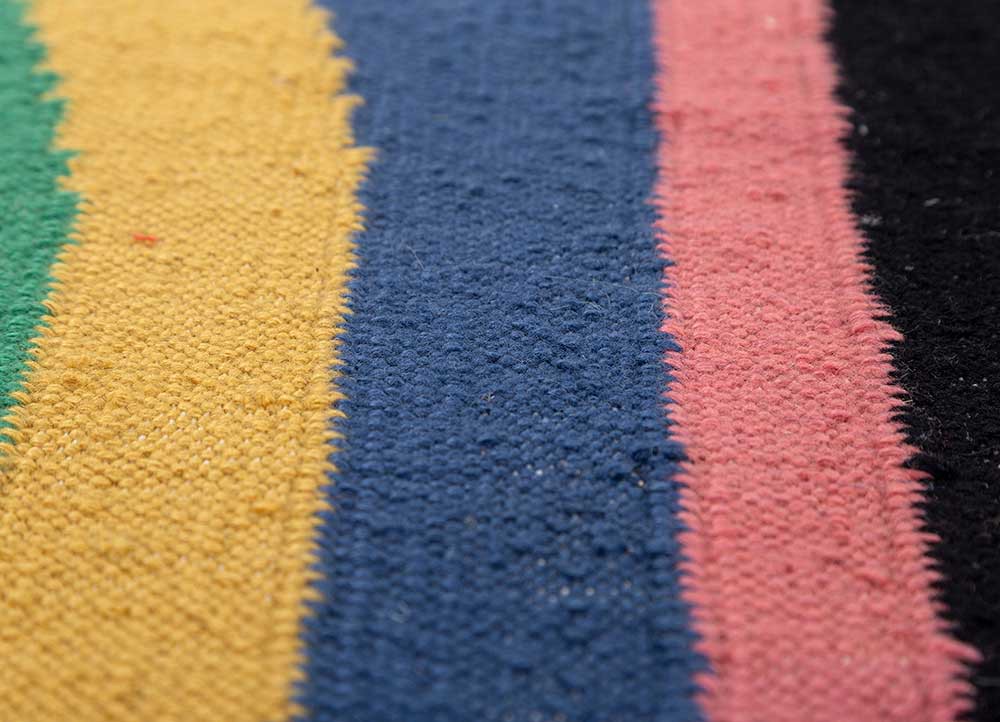 zen and zest grey and black wool flat weaves Rug - CloseUp