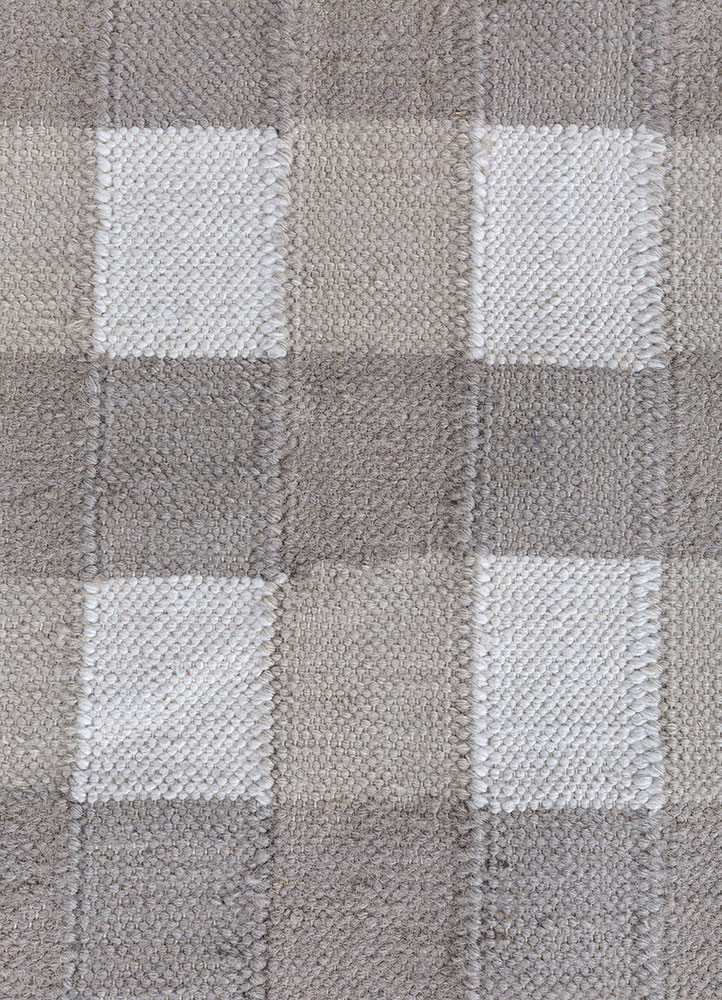 checkers ivory wool flat weaves Rug - CloseUp checkers ivory wool flat weaves Rug - CloseUp