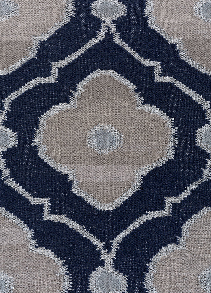 bedouin blue wool flat weaves Rug - CloseUp bedouin blue wool flat weaves Rug - CloseUp