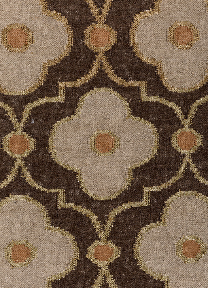 bedouin beige and brown wool flat weaves Rug - CloseUp bedouin beige and brown wool flat weaves Rug - CloseUp