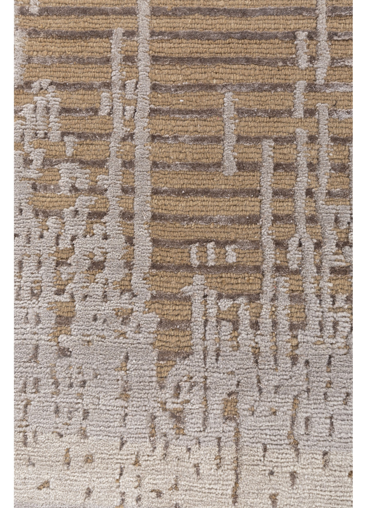 edge and essence ivory wool and bamboo silk hand knotted Rug - CloseUp edge and essence ivory wool and bamboo silk hand knotted Rug - CloseUp
