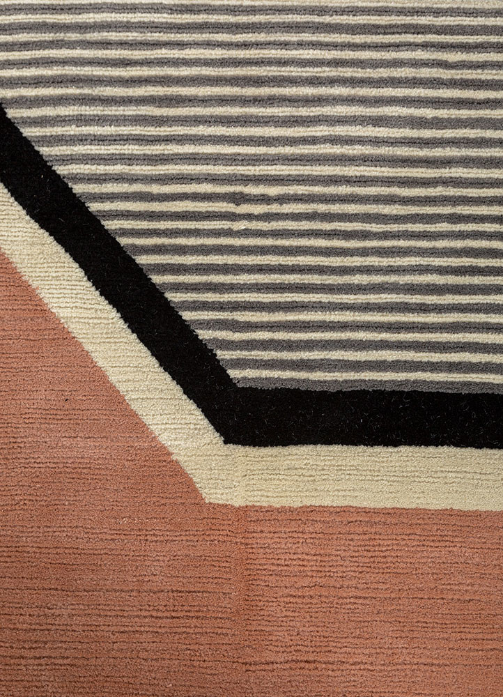 box ivory wool hand knotted Rug - CloseUp box ivory wool hand knotted Rug - CloseUp