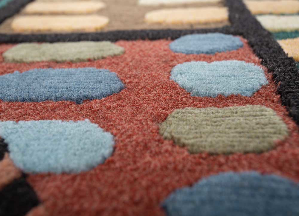 jaanwar grey and black wool hand knotted Rug - CloseUp jaanwar grey and black wool hand knotted Rug - CloseUp