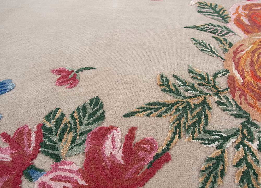 hacienda ivory wool and bamboo silk hand knotted Rug - CloseUp hacienda ivory wool and bamboo silk hand knotted Rug - CloseUp