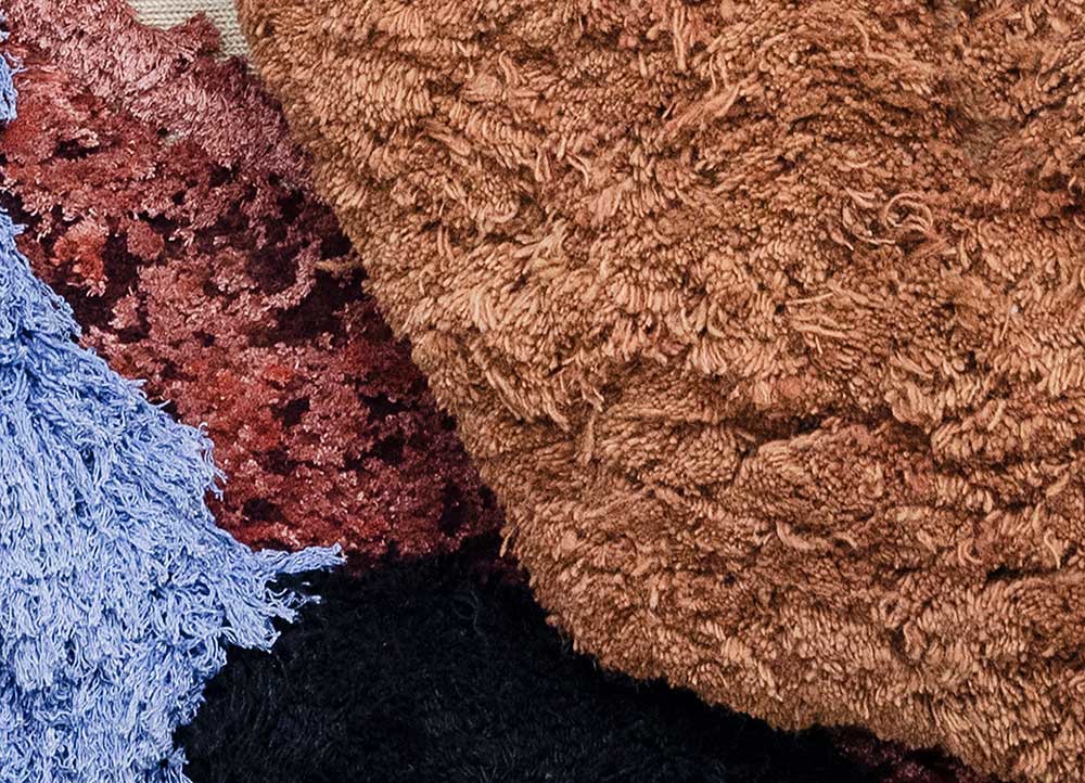 caminantes red and orange wool and bamboo silk hand knotted WALL ART & TAPESTRY - CloseUp caminantes red and orange wool and bamboo silk hand knotted WALL ART & TAPESTRY - CloseUp