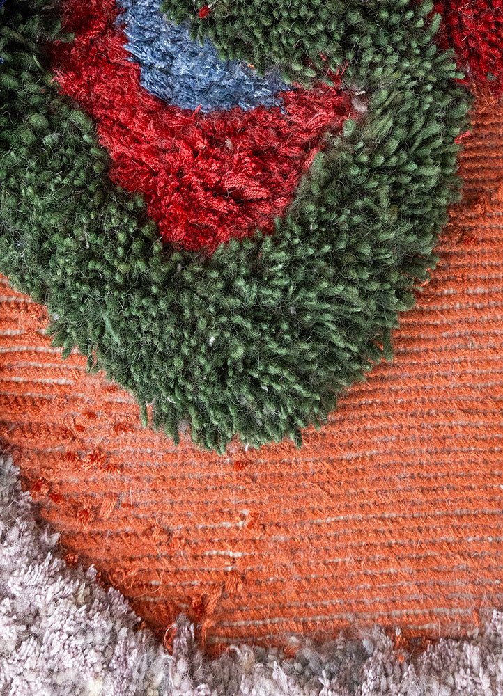 caminantes ivory wool and bamboo silk hand knotted WALL ART & TAPESTRY - CloseUp