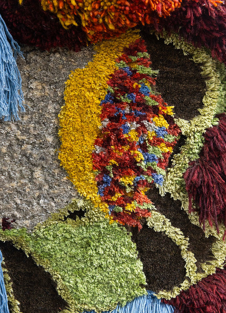 caminantes ivory wool and bamboo silk hand knotted WALL ART & TAPESTRY - CloseUp caminantes ivory wool and bamboo silk hand knotted WALL ART & TAPESTRY - CloseUp