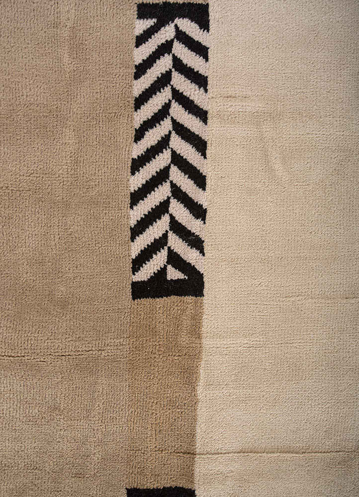 box ivory wool hand knotted Rug - CloseUp box ivory wool hand knotted Rug - CloseUp