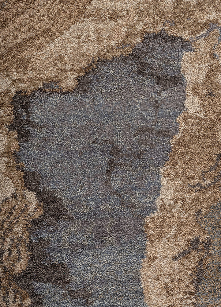 aprezo blue wool and silk hand knotted Rug - CloseUp aprezo blue wool and silk hand knotted Rug - CloseUp