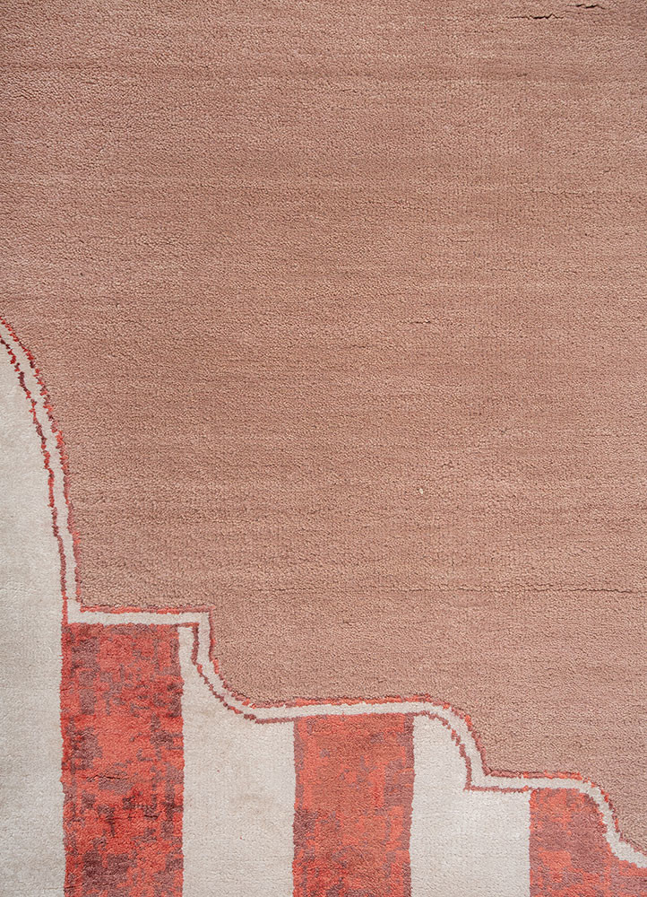 jardins du monde pink and purple wool and bamboo silk hand knotted Rug - CloseUp