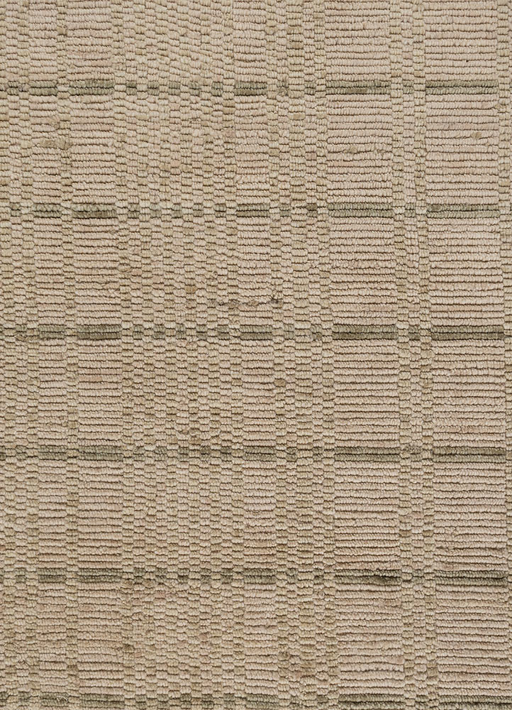 contour gold wool hand loom Rug - CloseUp