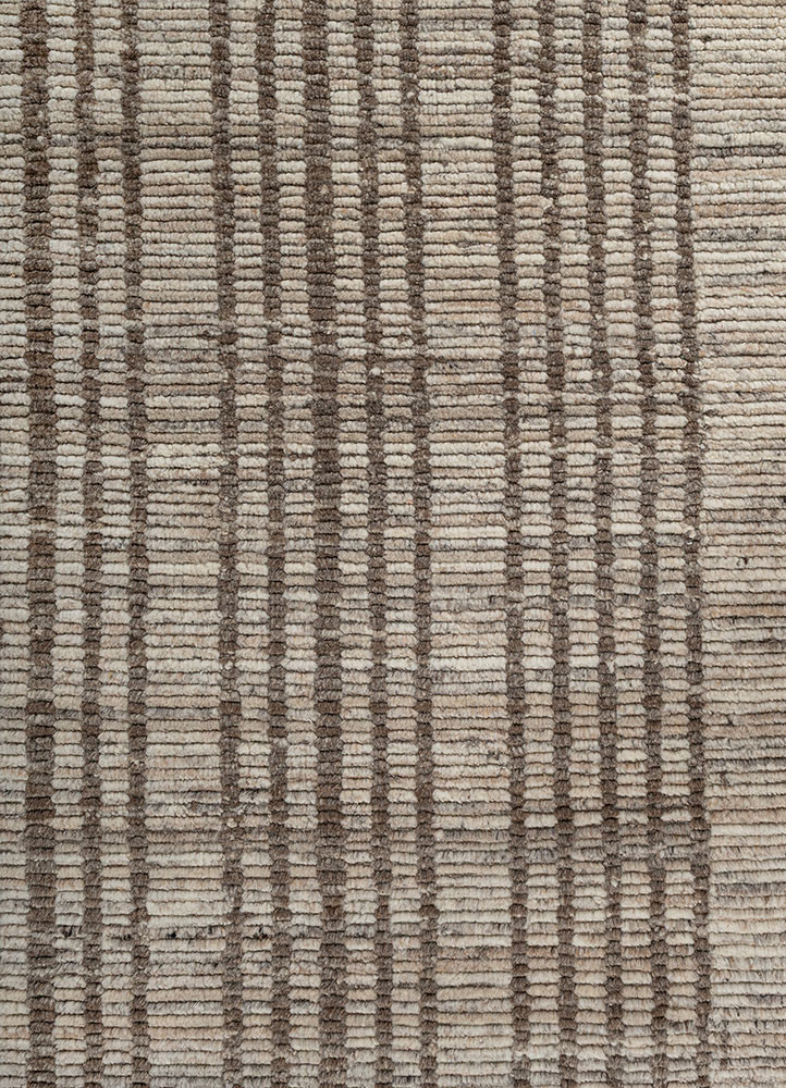 saga beige and brown wool hand loom Rug - CloseUp saga beige and brown wool hand loom Rug - CloseUp