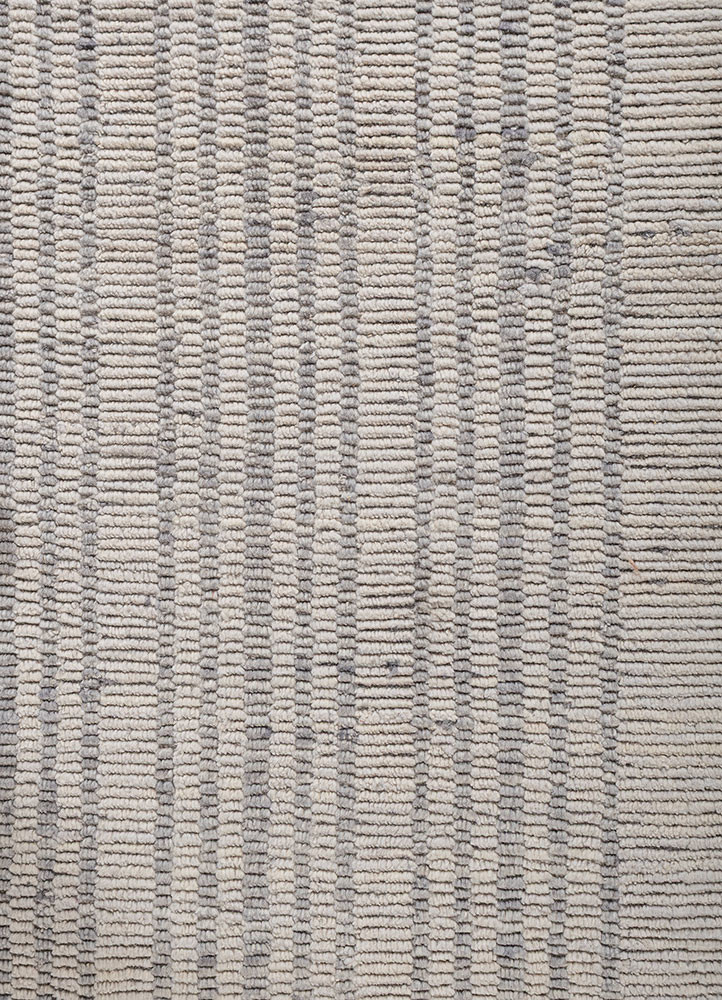 contour blue wool hand loom Rug - CloseUp