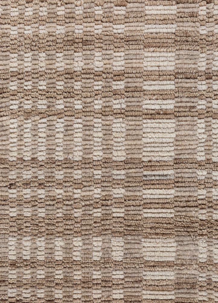 contour ivory wool hand loom Rug - CloseUp