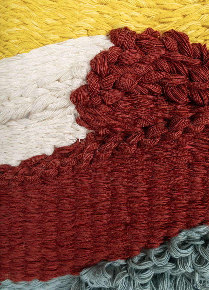 rug art chair red and orange wool and wood art work Furniture - CloseUp rug art chair red and orange wool and wood art work Furniture - CloseUp