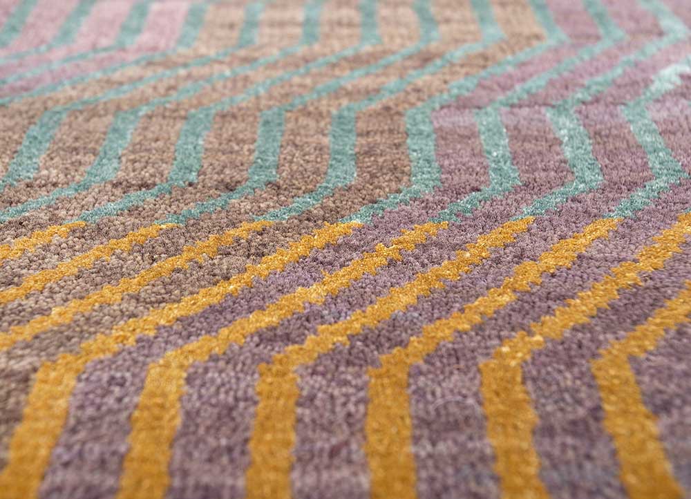 manchaha pink and purple wool and bamboo silk hand knotted Rug - CloseUp manchaha pink and purple wool and bamboo silk hand knotted Rug - CloseUp