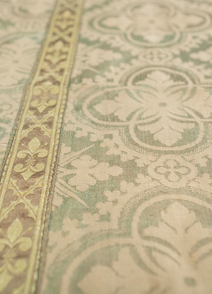 bespoke sile green cotton and silk and zari wall art WALL ART & TAPESTRY - CloseUp
