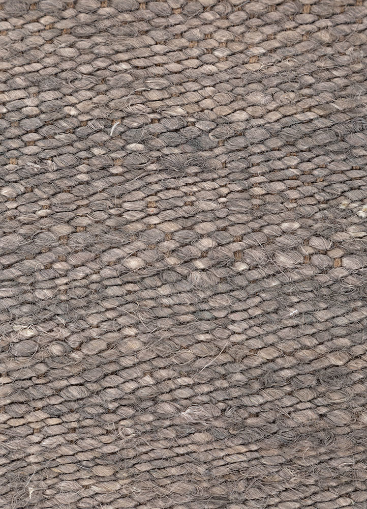 abrash grey and black wool flat weaves Rug - CloseUp