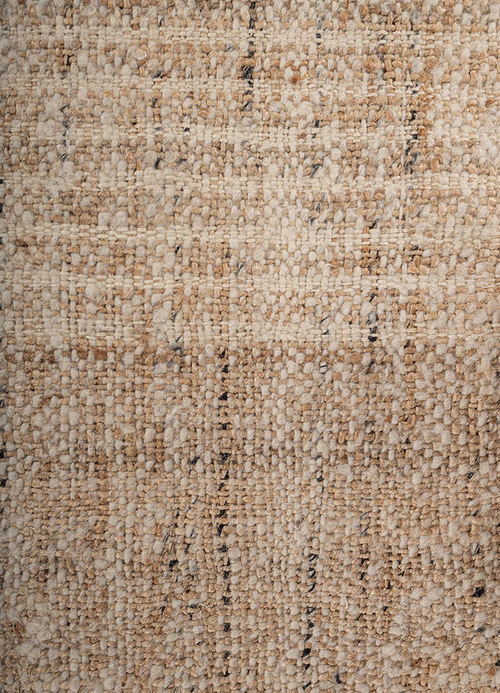 daaira beige and brown wool flat weaves Rug - CloseUp
